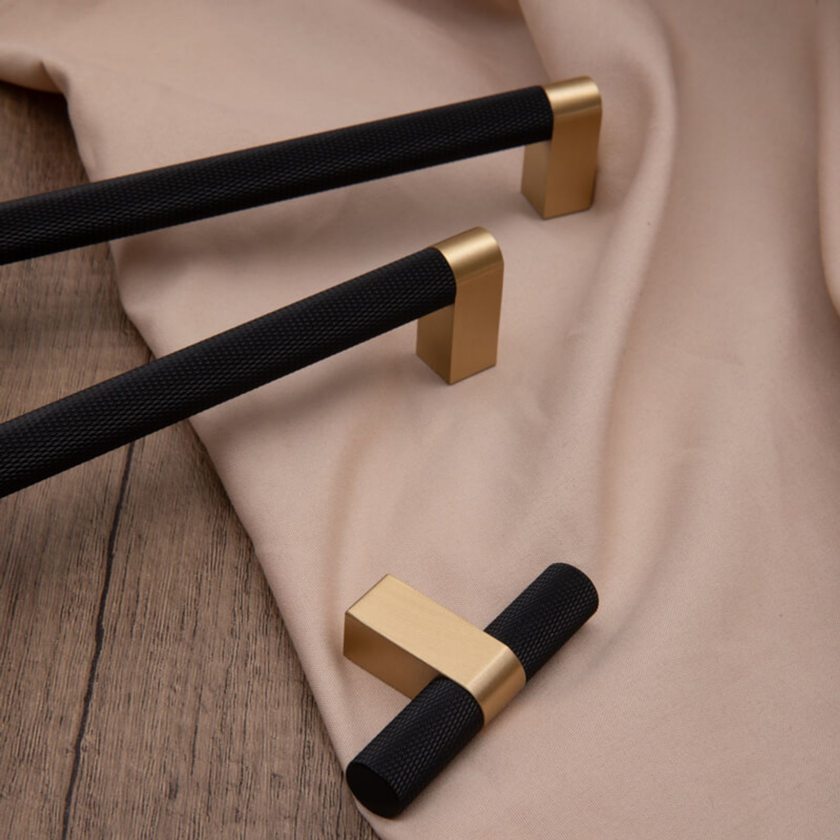 Vaucluse Black and Brass Drawer Handles gallery detail image