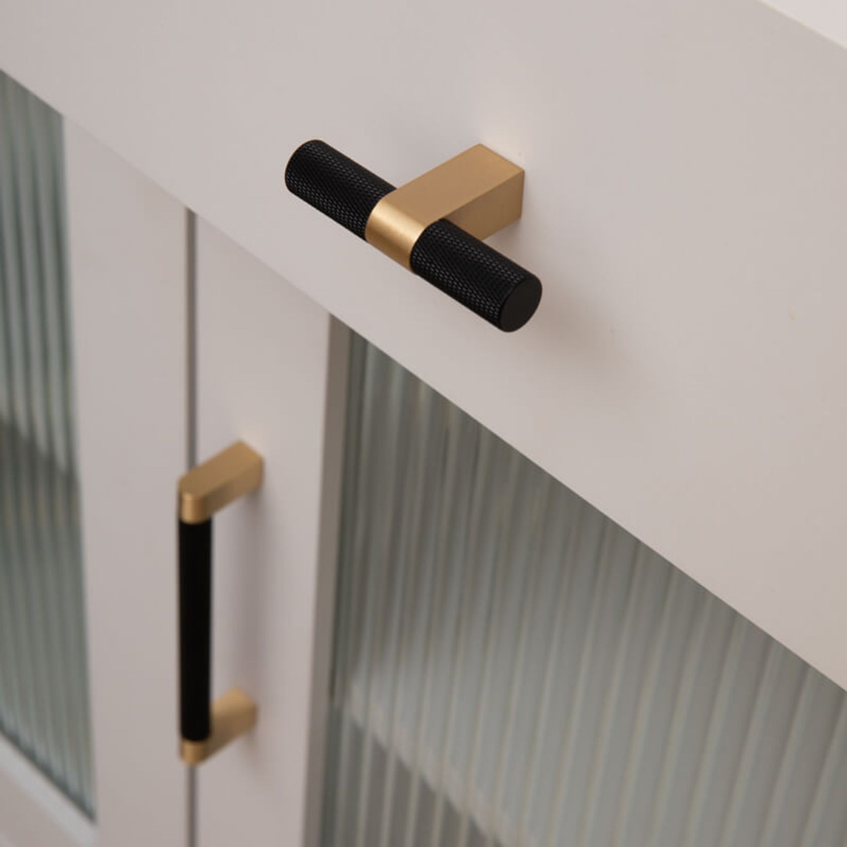 Vaucluse Black and Brass Drawer Handles gallery detail image
