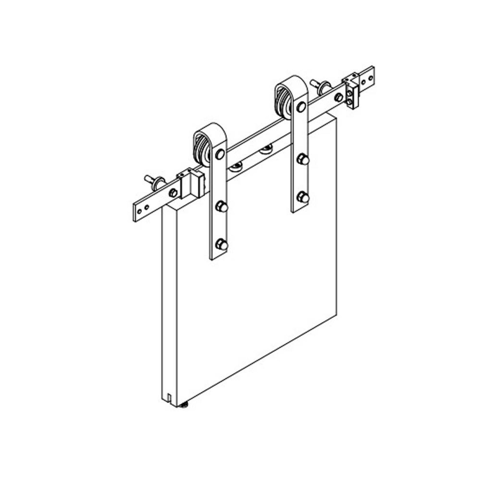 Brio Open Bar Rail Timber 80 2500mm Mild Steel Powder Coat Black OBF80-25PB gallery detail image