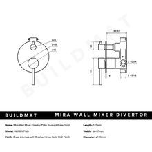 Mira Brushed Brass Gold Wall Mixer Divertor Plate gallery detail image