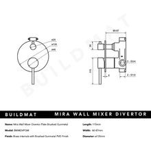 Mira Brushed Gunmetal Wall Mixer Divertor Plate gallery detail image