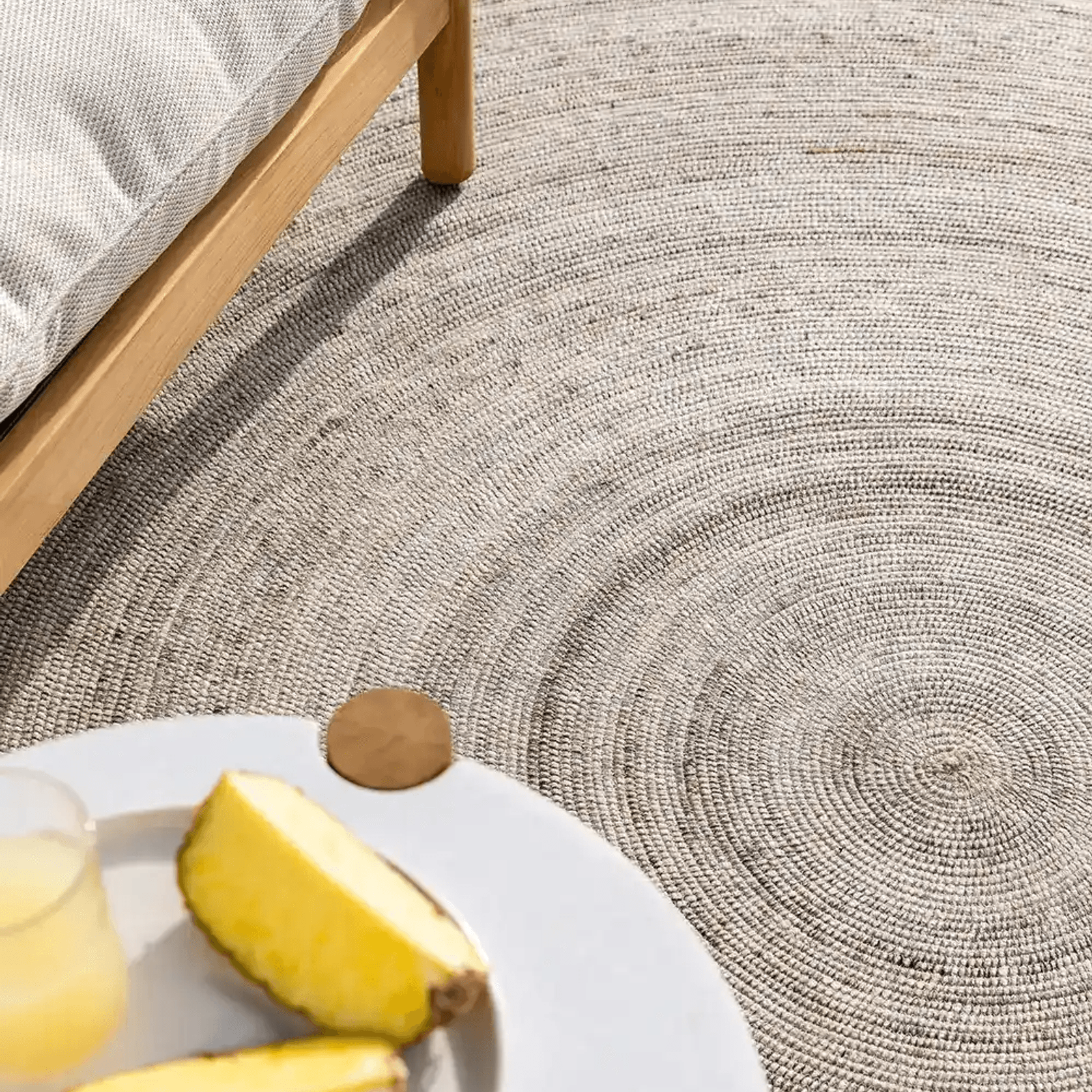 Baya Palm Cove Round Rug - Sand | Indoor or Outdoor gallery detail image