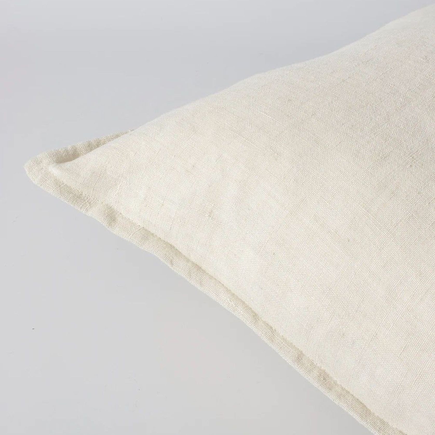 Baya Cassia Handwoven 100% Linen Cushion - Almond | Square gallery detail image