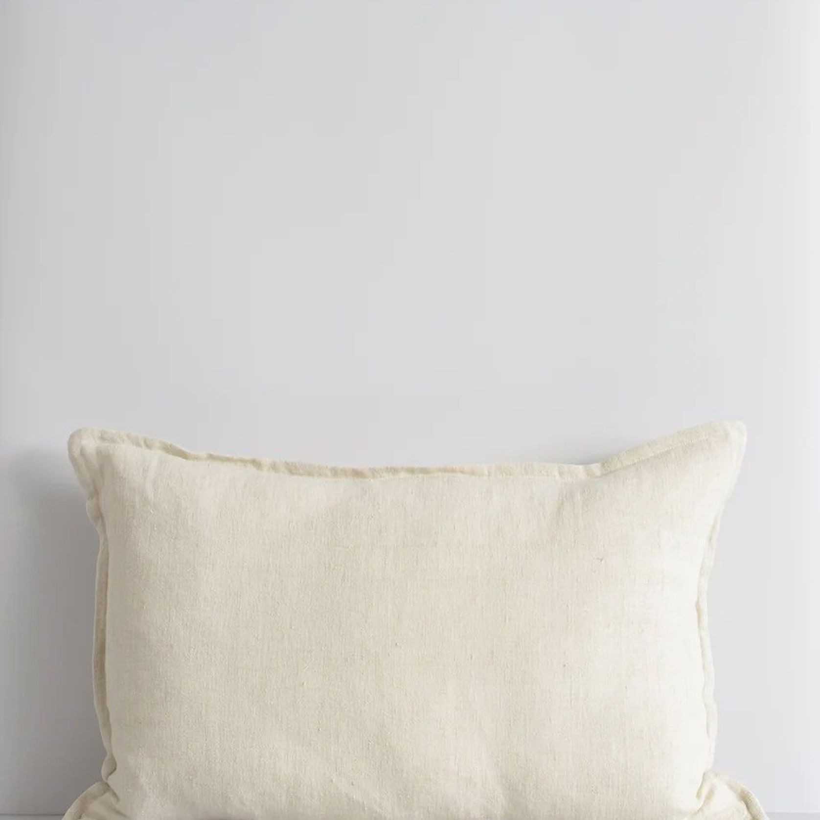 Baya Arcadia Handwoven Linen Cushion - Almond | Lumbar gallery detail image