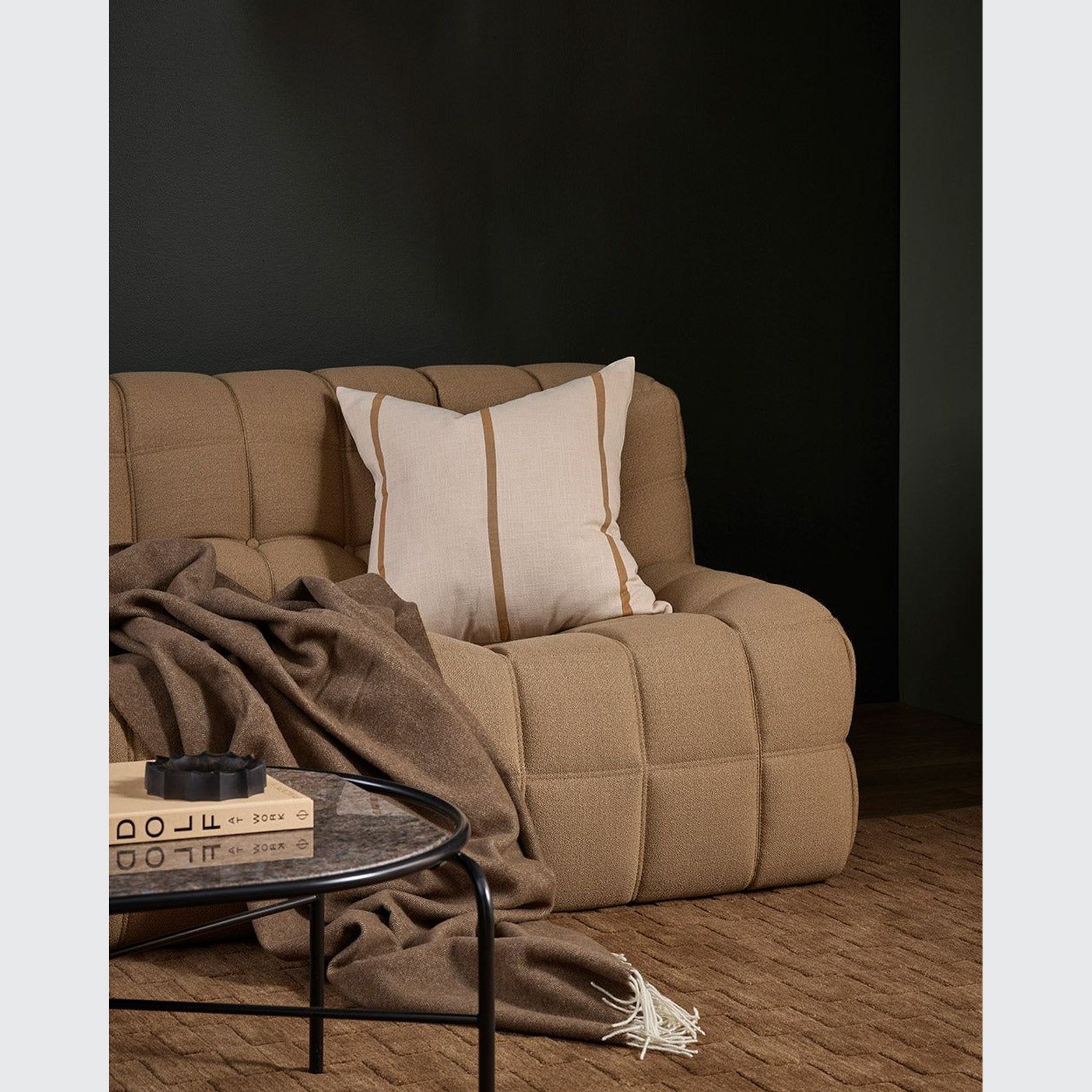 Baya Otis Cushion - Oat/Caramel gallery detail image