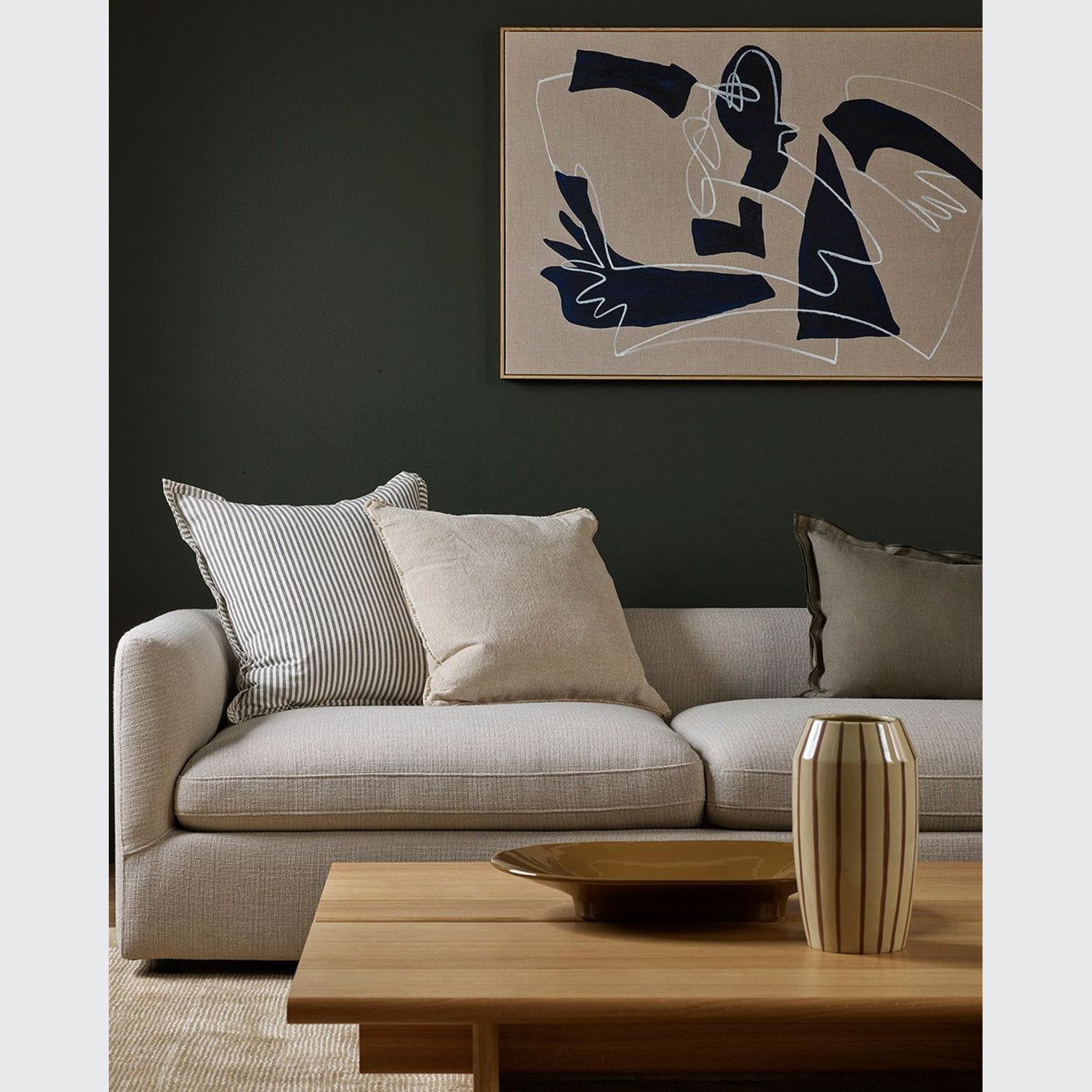 Baya Rowan Cushion - Olive gallery detail image
