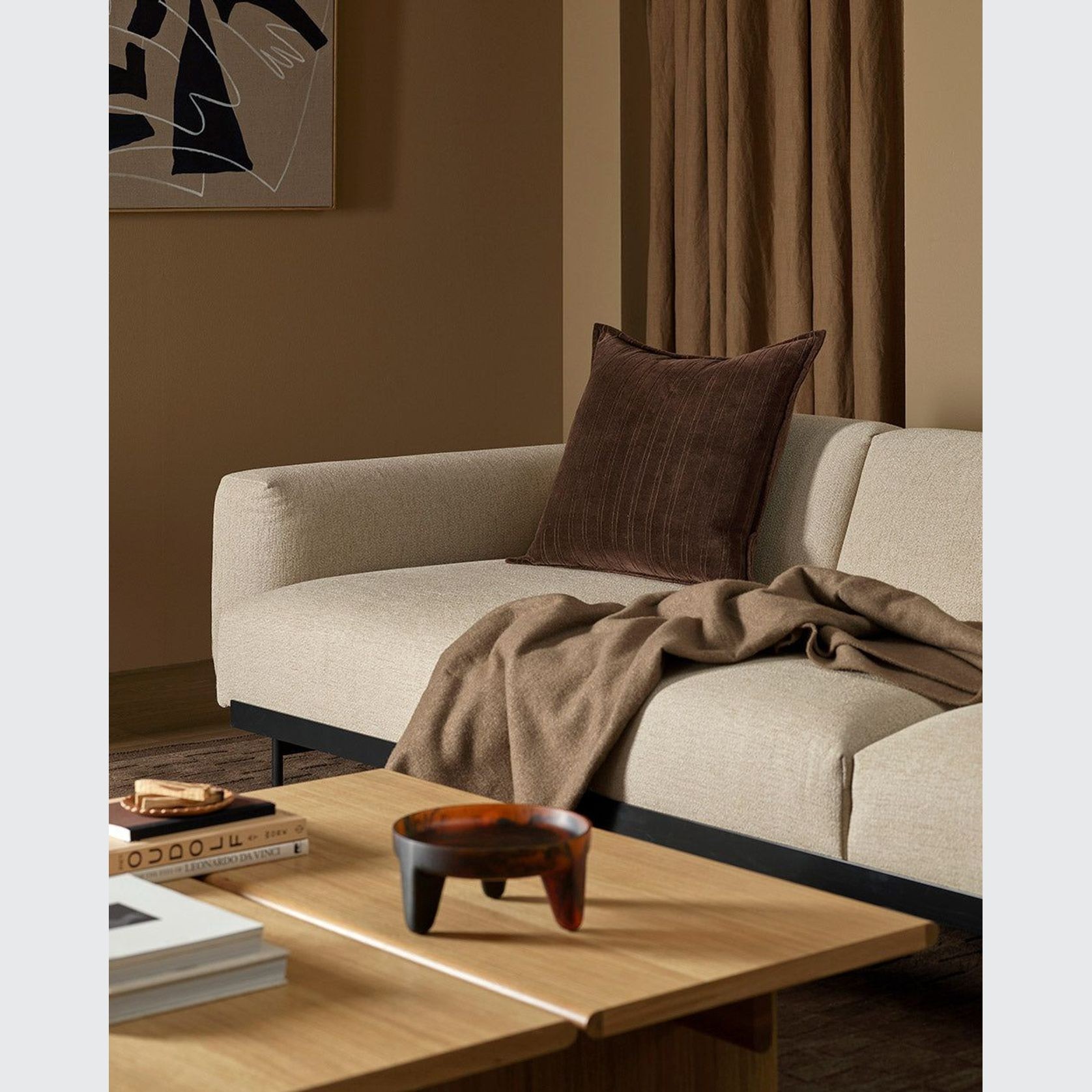 Baya Stria Cushion - Chocolate gallery detail image