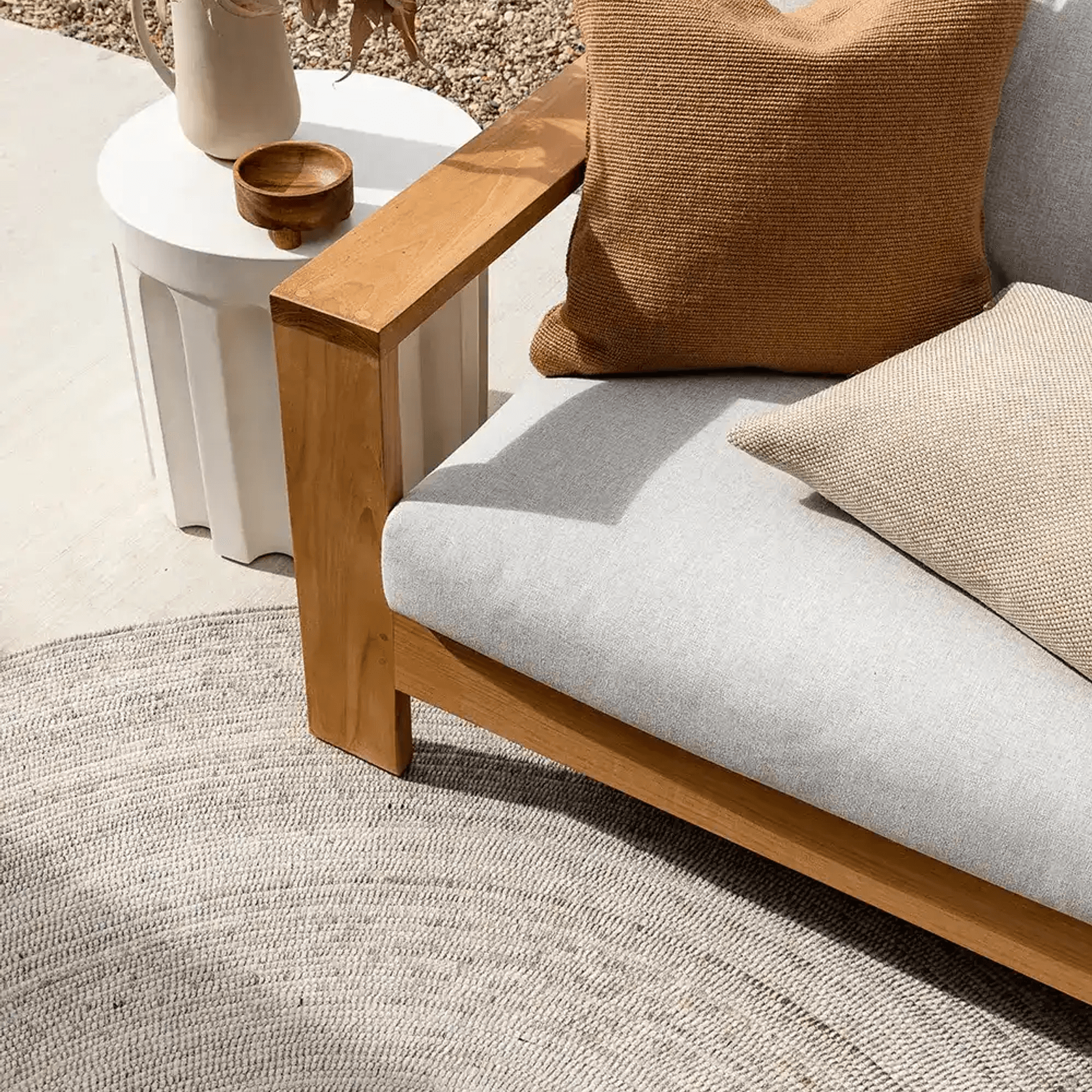 Baya Palm Cove Round Rug - Sand | Indoor or Outdoor gallery detail image