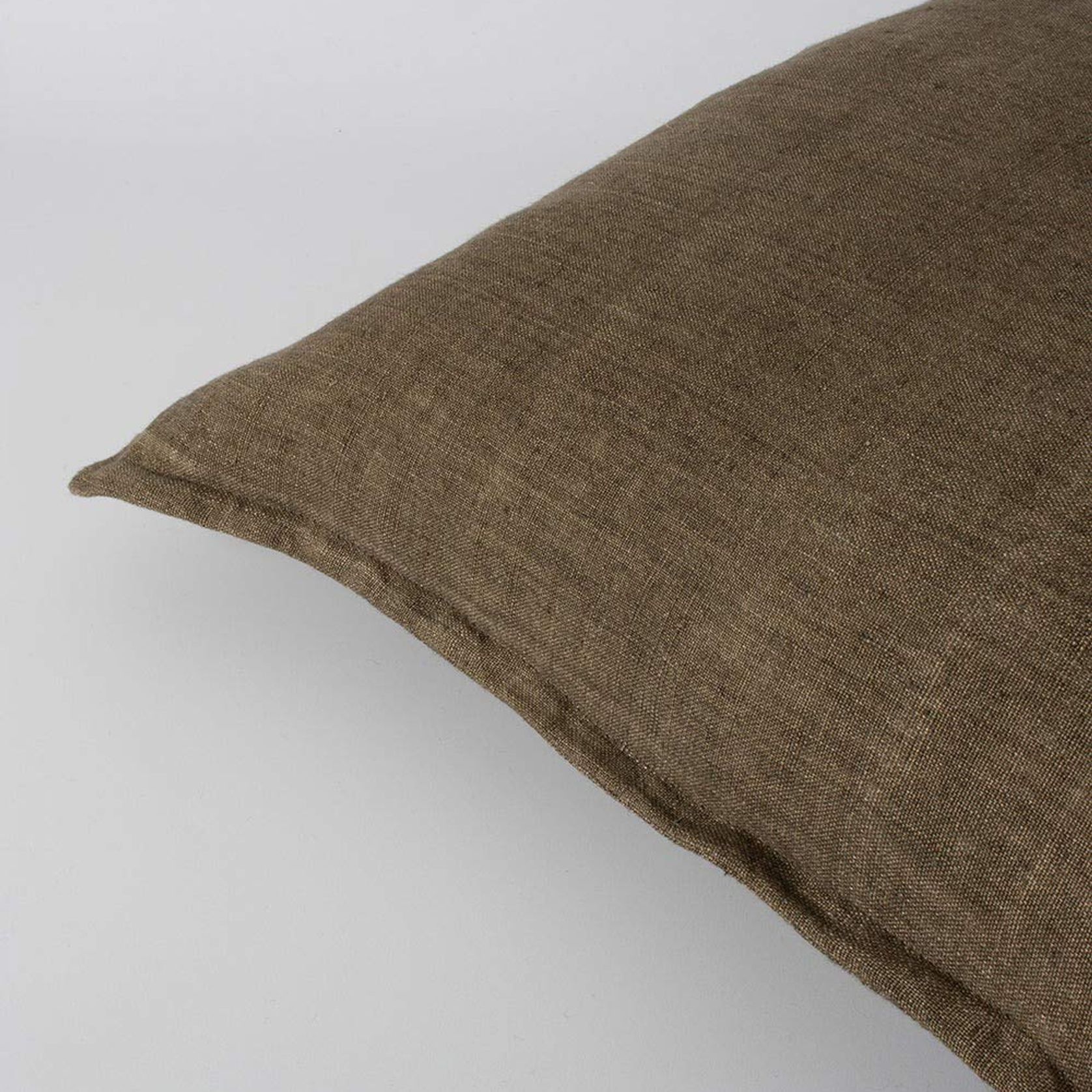 Baya Cassia Handwoven 100% Linen Cushion - Clove | Square gallery detail image