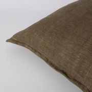 Baya Cassia Handwoven 100% Linen Cushion - Clove | Square gallery detail image