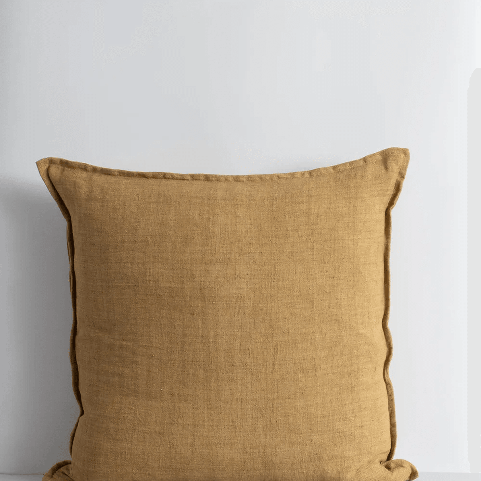 Baya Cassia Handwoven 100% Linen Cushion - Cumin | Square gallery detail image