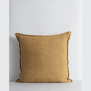 Baya Cassia Handwoven 100% Linen Cushion - Cumin | Square gallery detail image