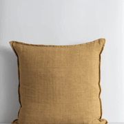 Baya Cassia Handwoven 100% Linen Cushion - Cumin | Square gallery detail image