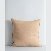 Baya Cassia Handwoven 100% Linen Cushion - Toasted Coconut | Square gallery detail image