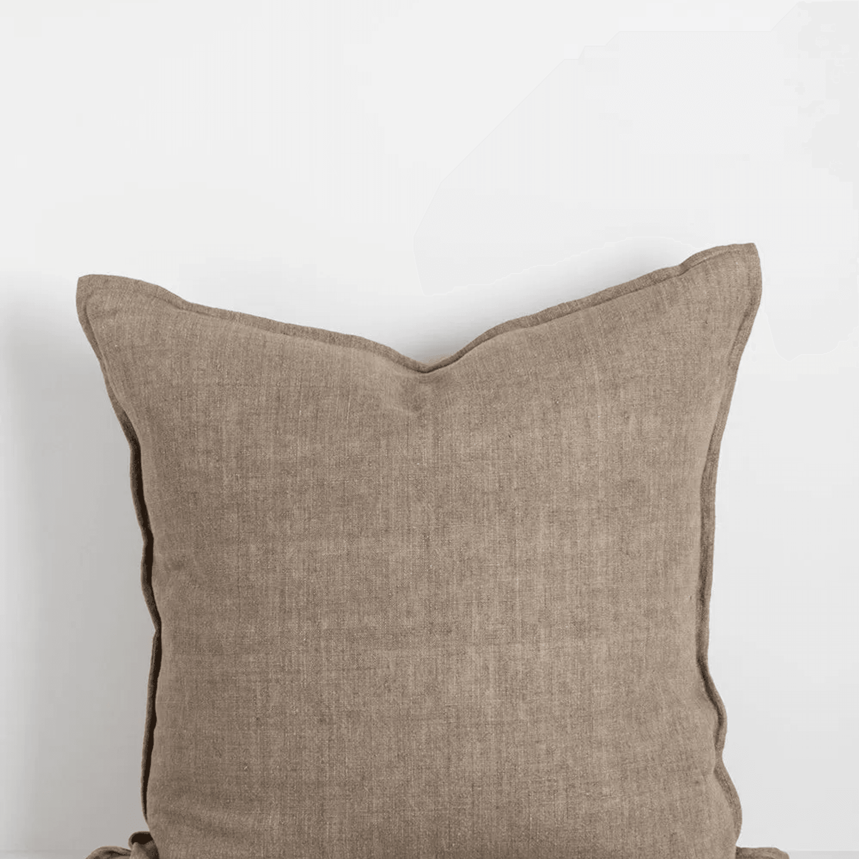 Baya Cassia Handwoven 100% Linen Cushion - Greige | Square gallery detail image