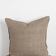 Baya Cassia Handwoven 100% Linen Cushion - Greige | Square gallery detail image