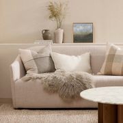 Baya Arcadia Handwoven Linen Cushion - Almond | Lumbar gallery detail image