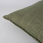 Baya Arcadia Handwoven Linen Cushion - Moss | Lumbar gallery detail image