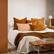 Baya Cassia Handwoven 100% Linen Cushion - Cumin | Square gallery detail image