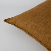 Cassia Handwoven 100% Linen Cushion - Tobacco | Square gallery detail image