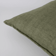 Baya Cassia Handwoven 100% Linen Cushion - Moss | Square gallery detail image