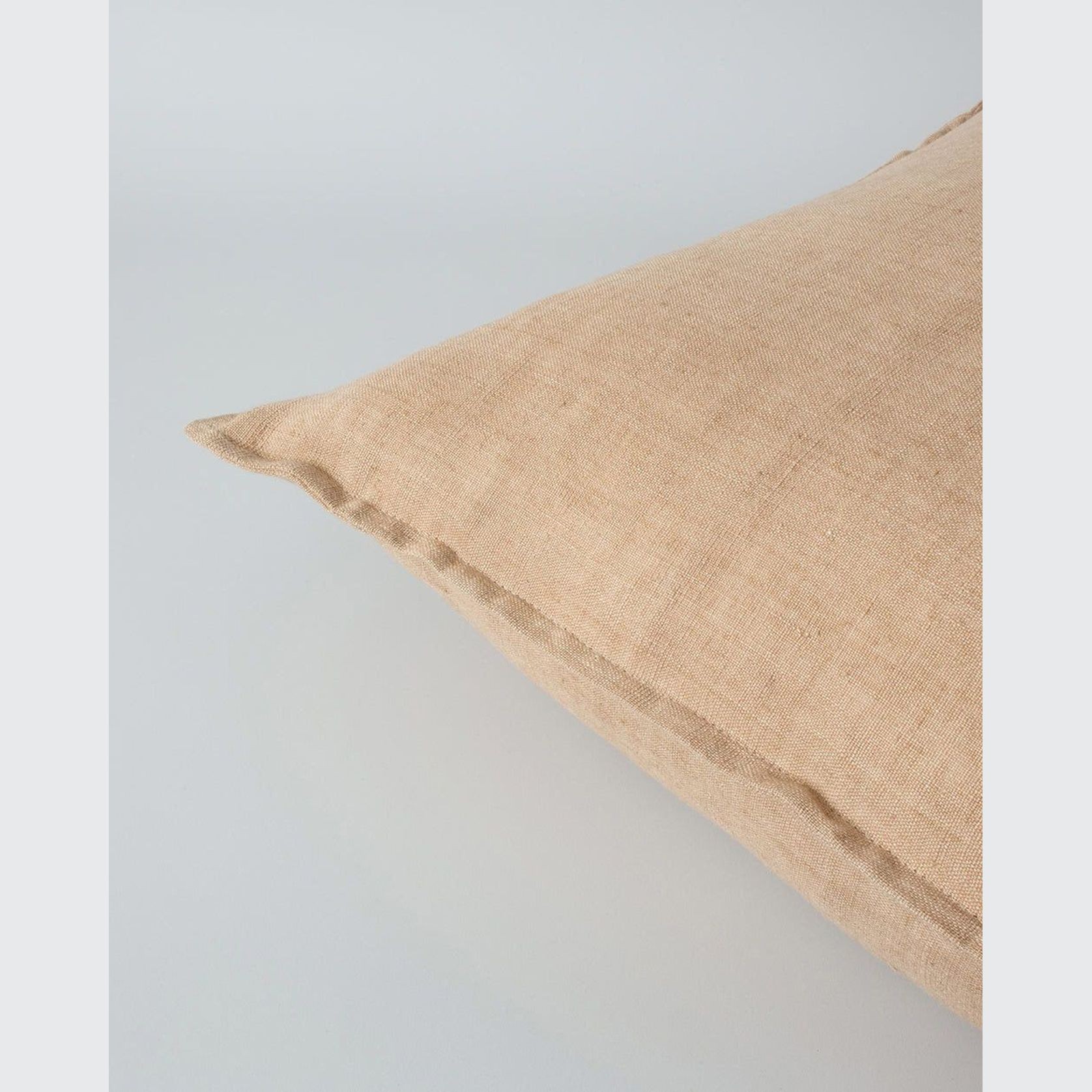 Baya Cassia Handwoven 100% Linen Cushion - Toasted Coconut | Square gallery detail image