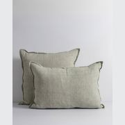 Baya Cassia Handwoven 100% Linen Cushion - Sage | Square gallery detail image