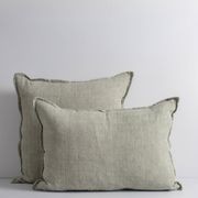 Baya Cassia Handwoven 100% Linen Cushion - Sage | Square gallery detail image