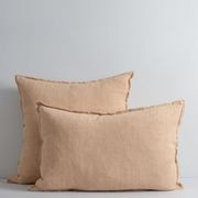 Baya Cassia Handwoven 100% Linen Cushion - Toasted Coconut | Square gallery detail image