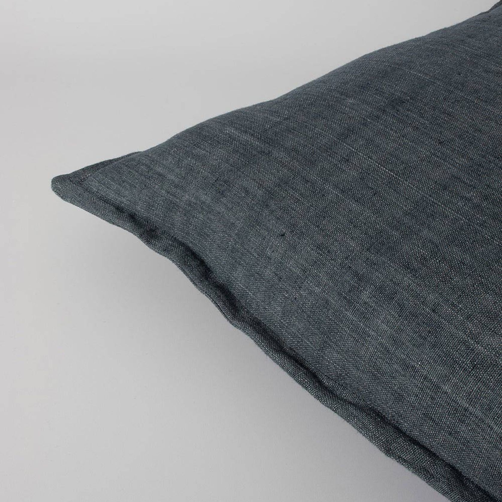Baya Cassia Handwoven 100% Linen Cushion - Cloudburst | Square gallery detail image