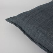Baya Cassia Handwoven 100% Linen Cushion - Cloudburst | Square gallery detail image