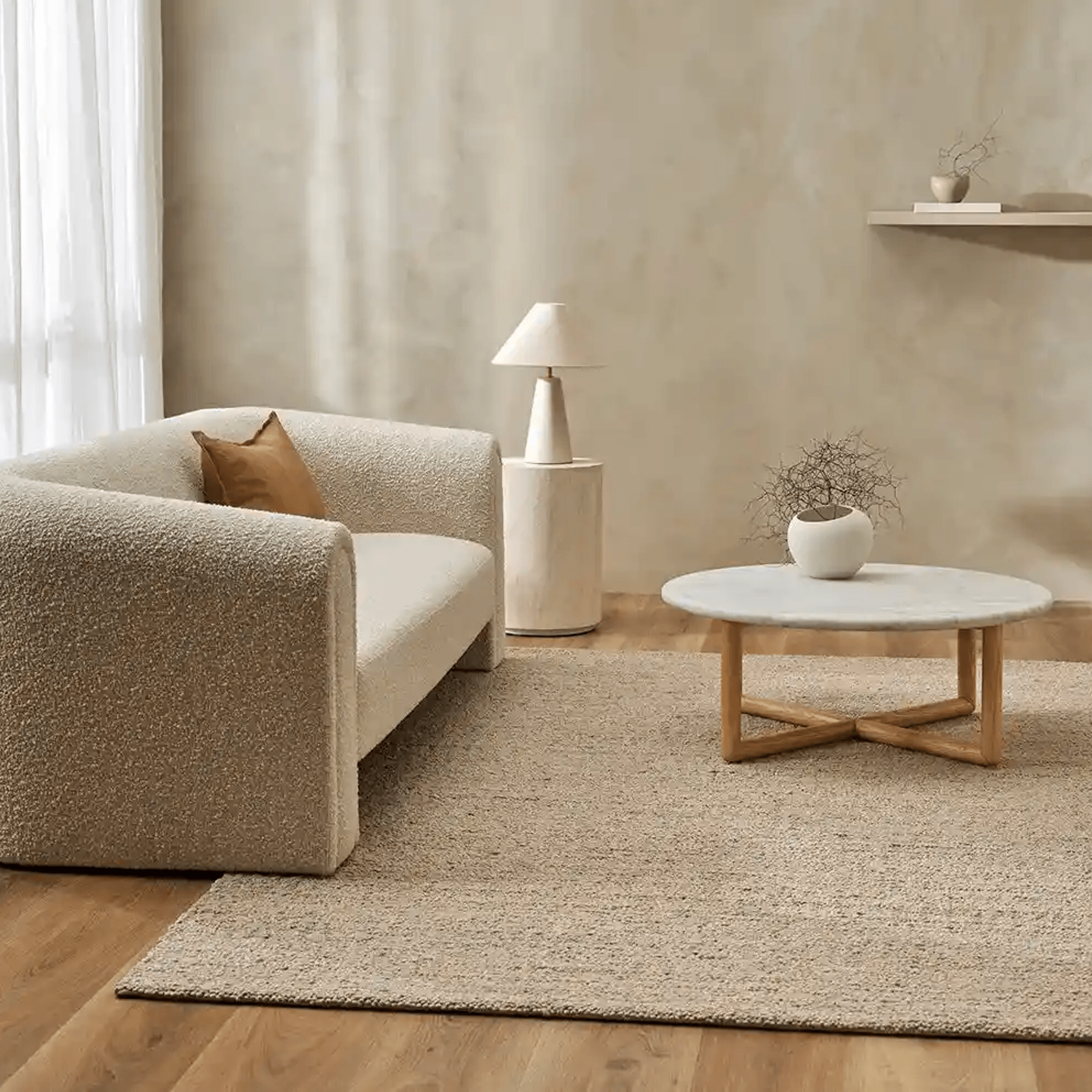 Baya Mt Somers Handwoven 100% Wool Rug - Fawn gallery detail image