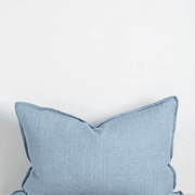 Baya Arcadia Handwoven Linen Cushion - Chambray | Lumbar gallery detail image