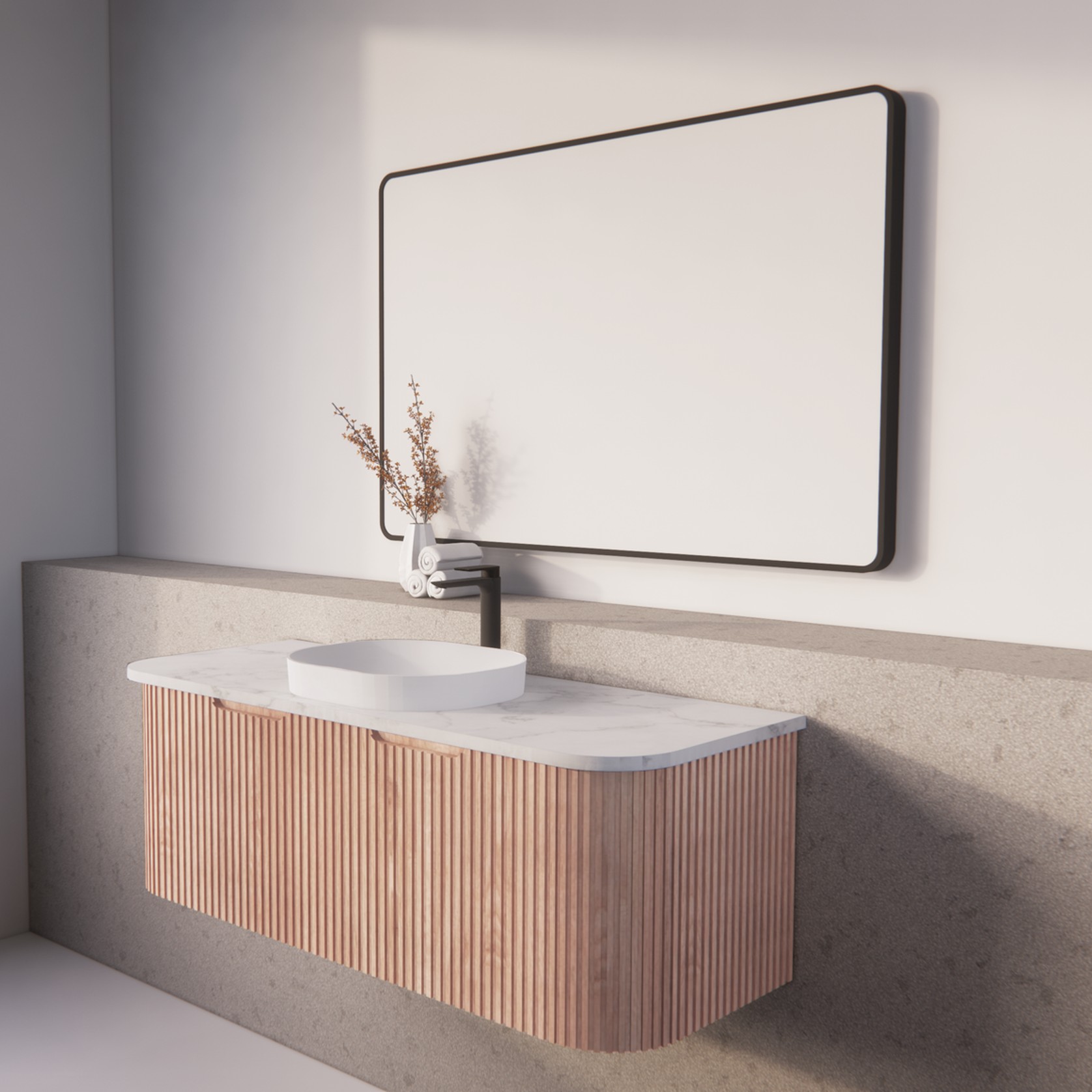 Riva Bergen Solid Timber 1200mm Single Bowl Wall Hung Vanity gallery detail image