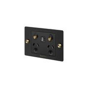 2 Gang GPO Socket Switch + Single USB A + C gallery detail image