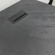 DAXTON Black Executive Desk with Right Return 2.4M - Black Concrete gallery detail image