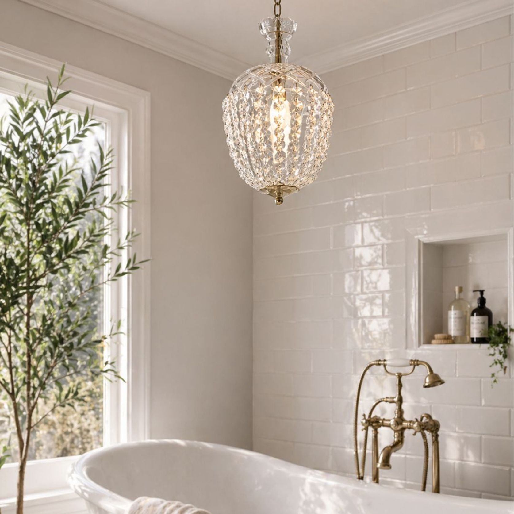 Bohemian Basket Chandelier -  Brass Fixtures - W:20cm gallery detail image