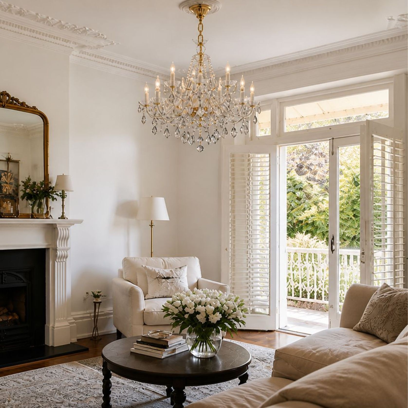 Bohemian Brilliance 15 Arm Crystal Chandelier- Gold gallery detail image
