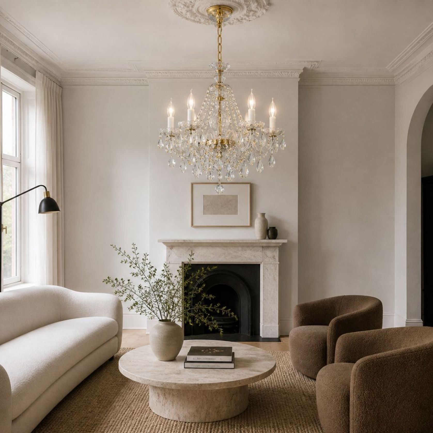 Bohemian Brilliance 7 Arm Crystal Chandelier- Gold gallery detail image
