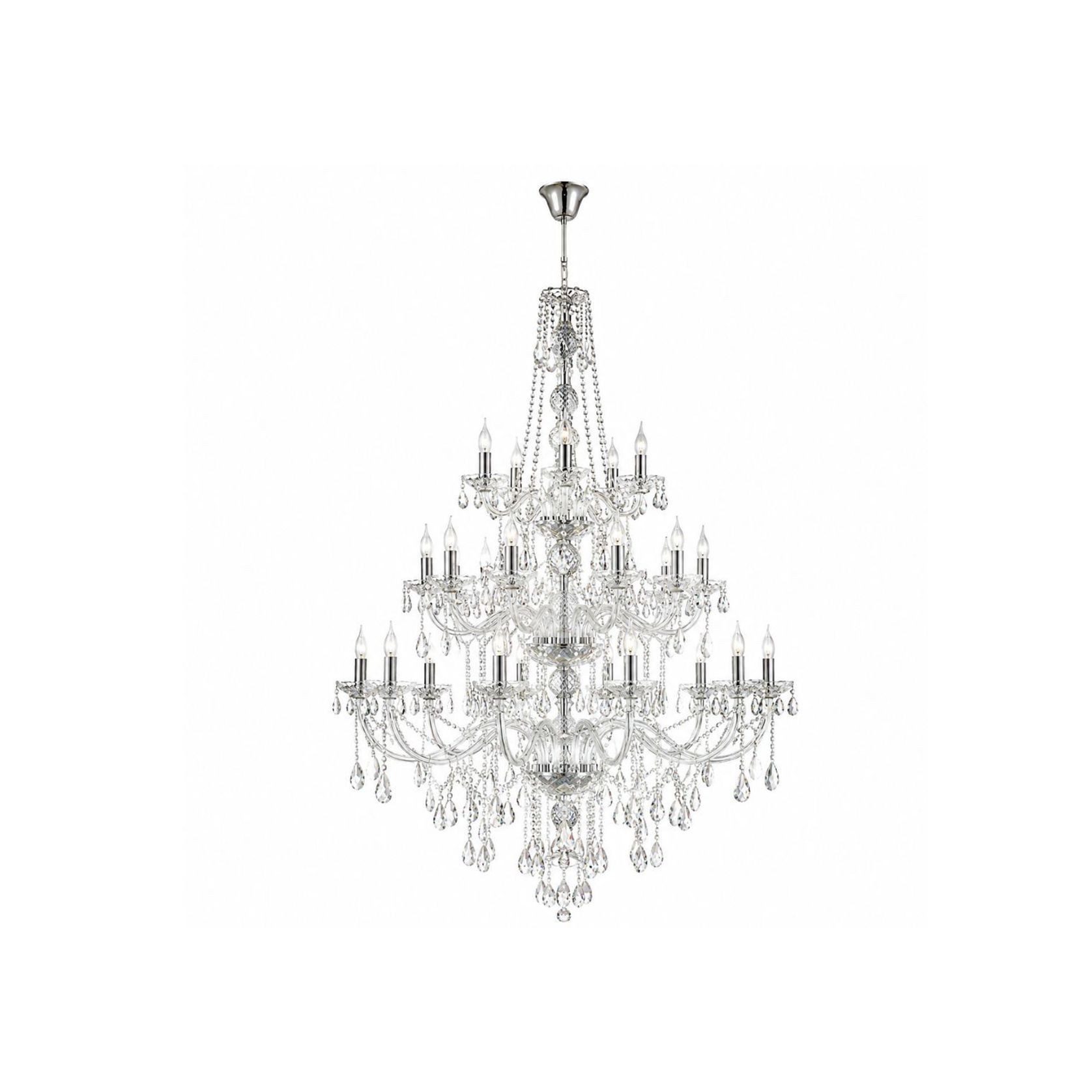 Bohemian Elegance 25 Light Crystal Chandelier- Chrome gallery detail image