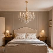 Bohemian Prague 4 Arm Crystal Chandelier - Brass Fixtures gallery detail image