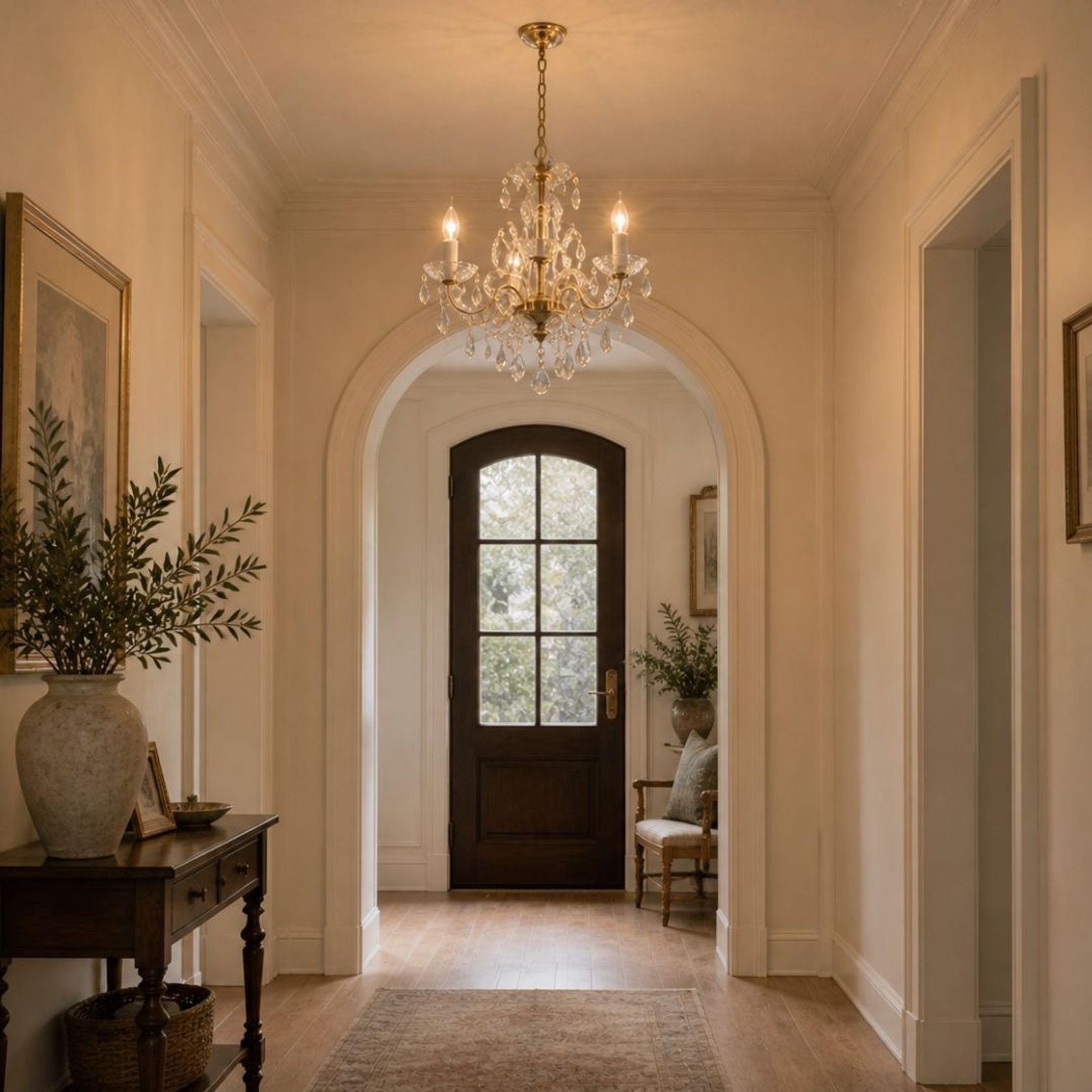 Bohemian Prague 4 Arm Crystal Chandelier - Brass Fixtures gallery detail image