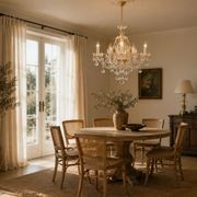 Bohemian Prague 5 Arm Crystal Chandelier - Brass Fixtures gallery detail image