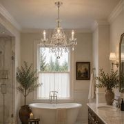 Bohemian Prague 5 Arm Crystal Chandelier - Chrome Fixtures gallery detail image