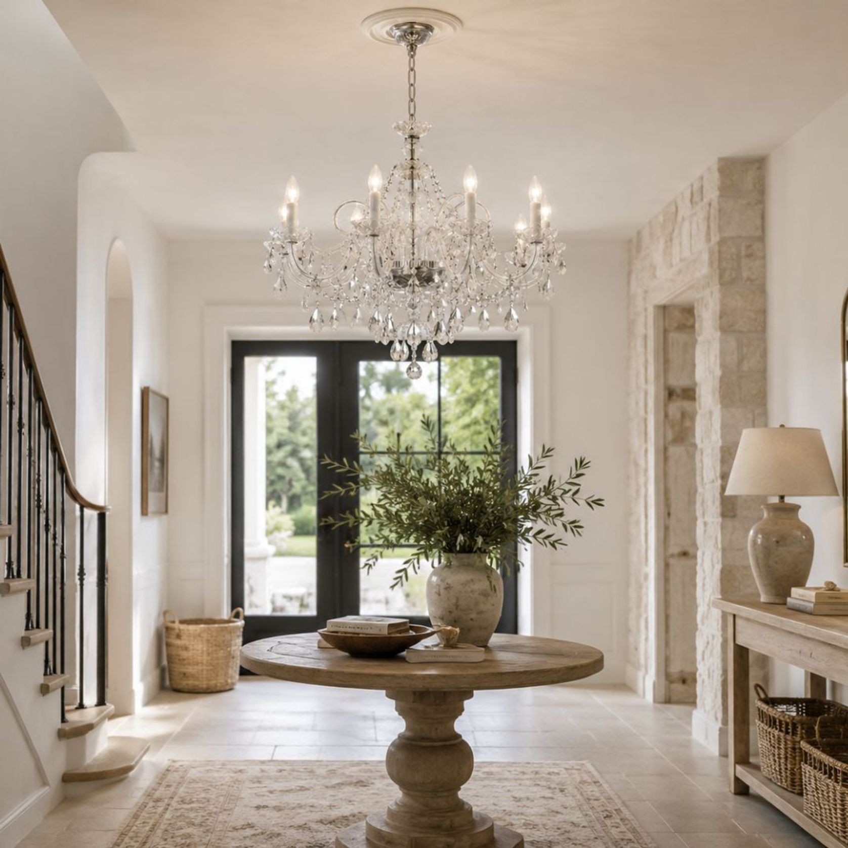 Bohemian Prague 8 Arm Crystal Chandelier - Chrome Fixtures gallery detail image