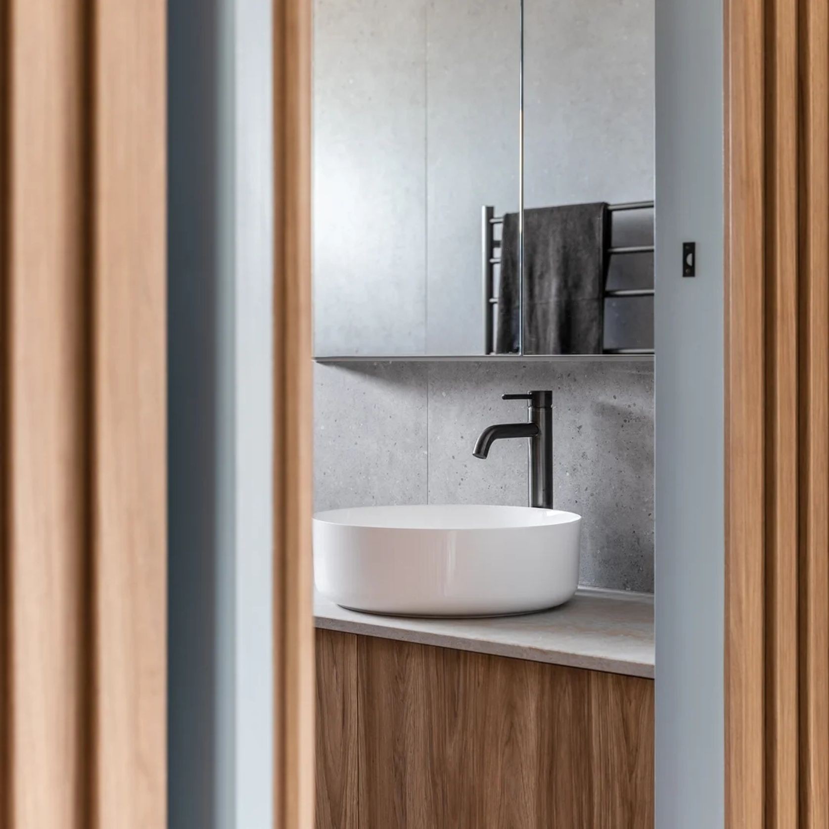 Elysian Extended Basin Mixer - Brushed Gunmetal gallery detail image
