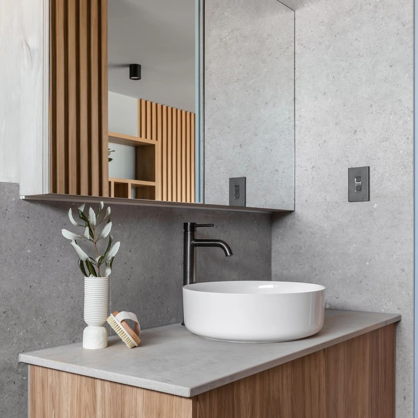 Elysian Extended Basin Mixer - Brushed Gunmetal gallery detail image