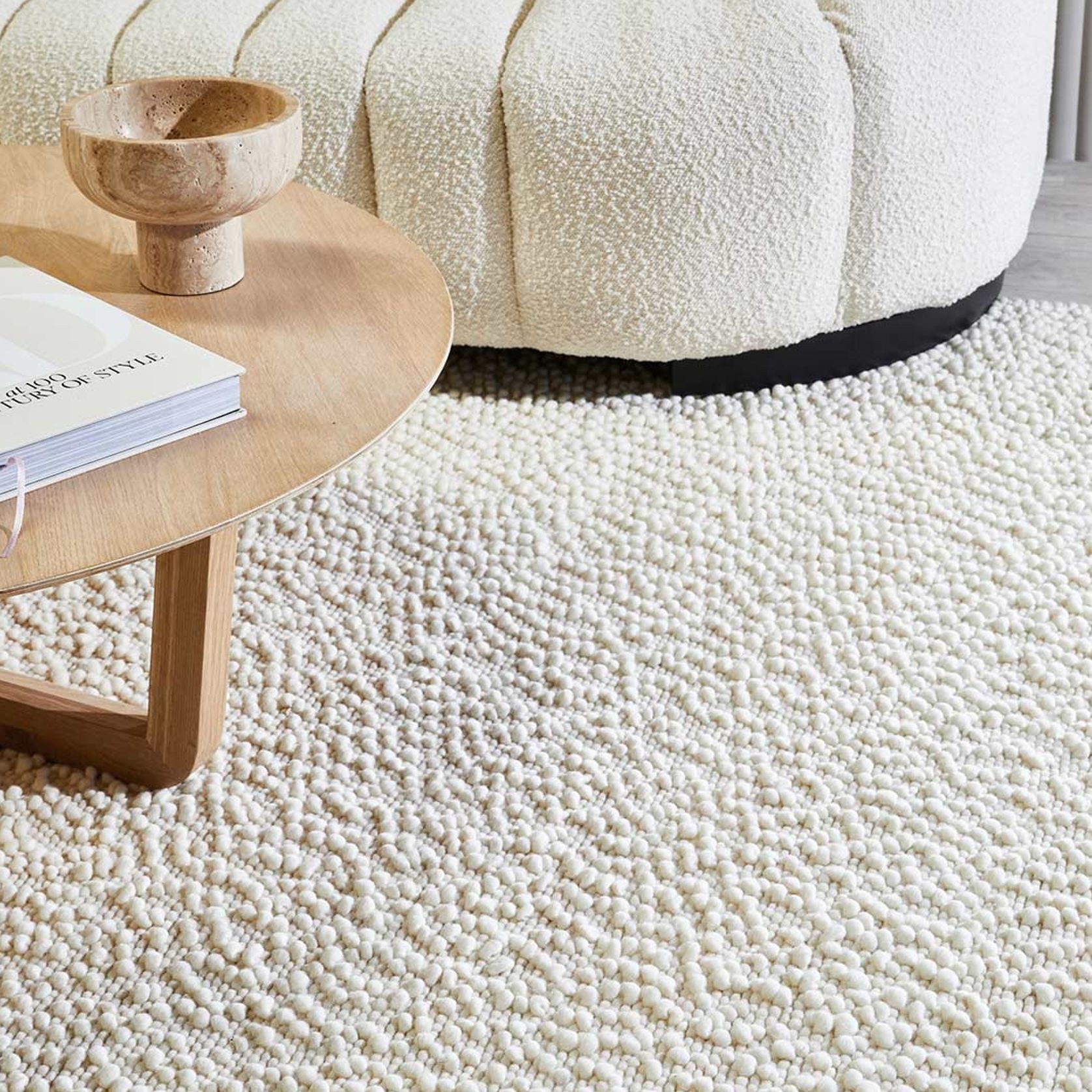 Boucle Rug | Ivory gallery detail image