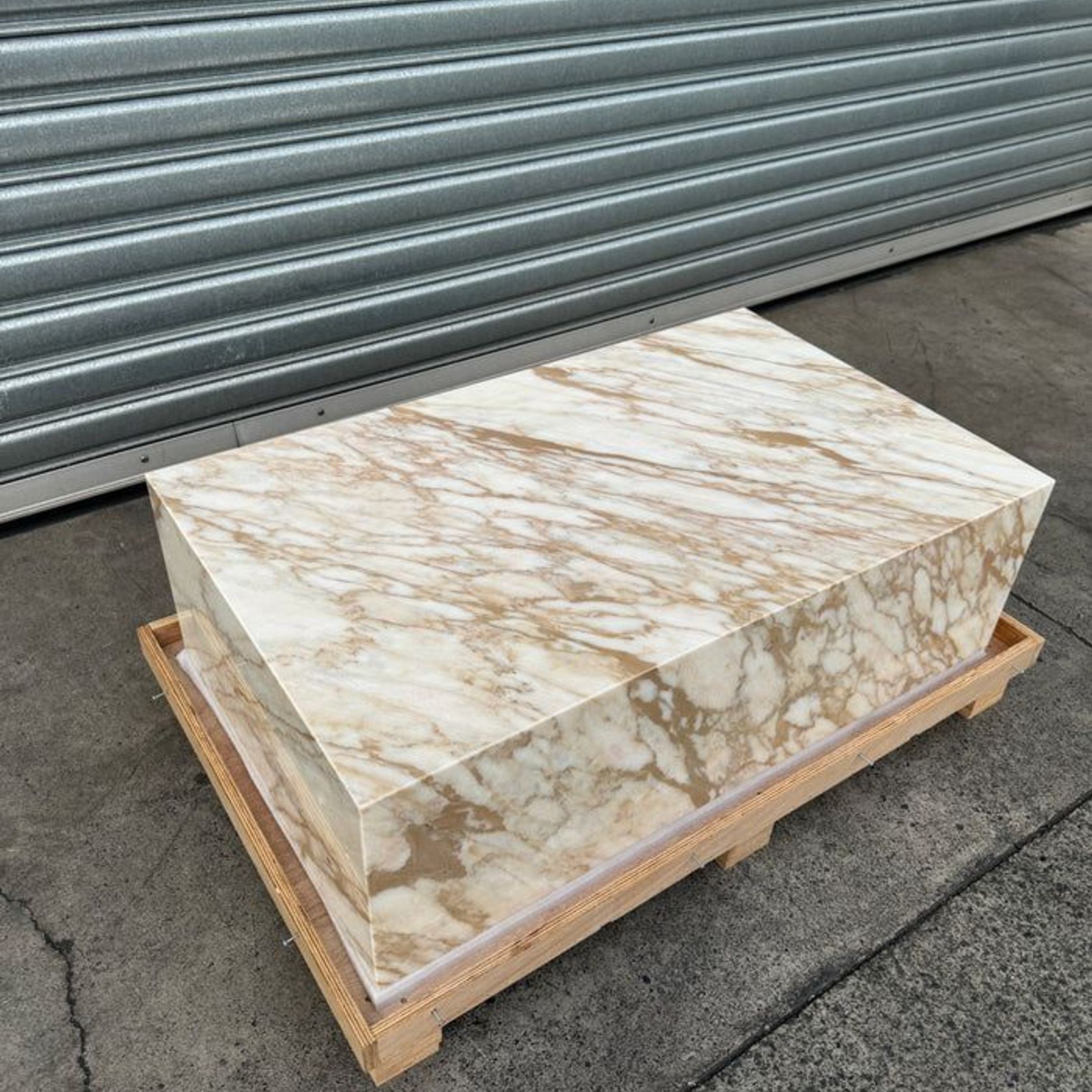 Block Coffee Table - New Gold Calacatta | Natural Stone Co. gallery detail image