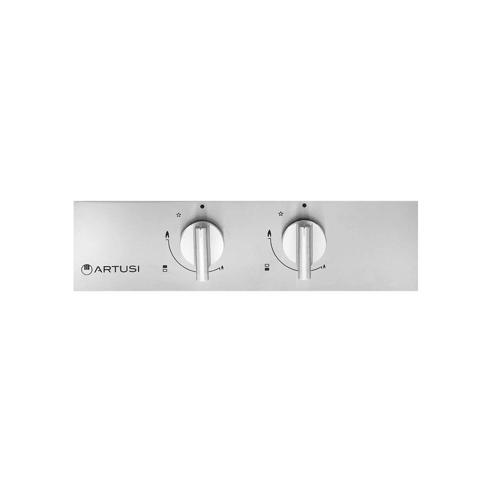 Artusi 30cm Domino Dual Gas Cooktop - With Cast Iron Trivet in Stainless Steel gallery detail image